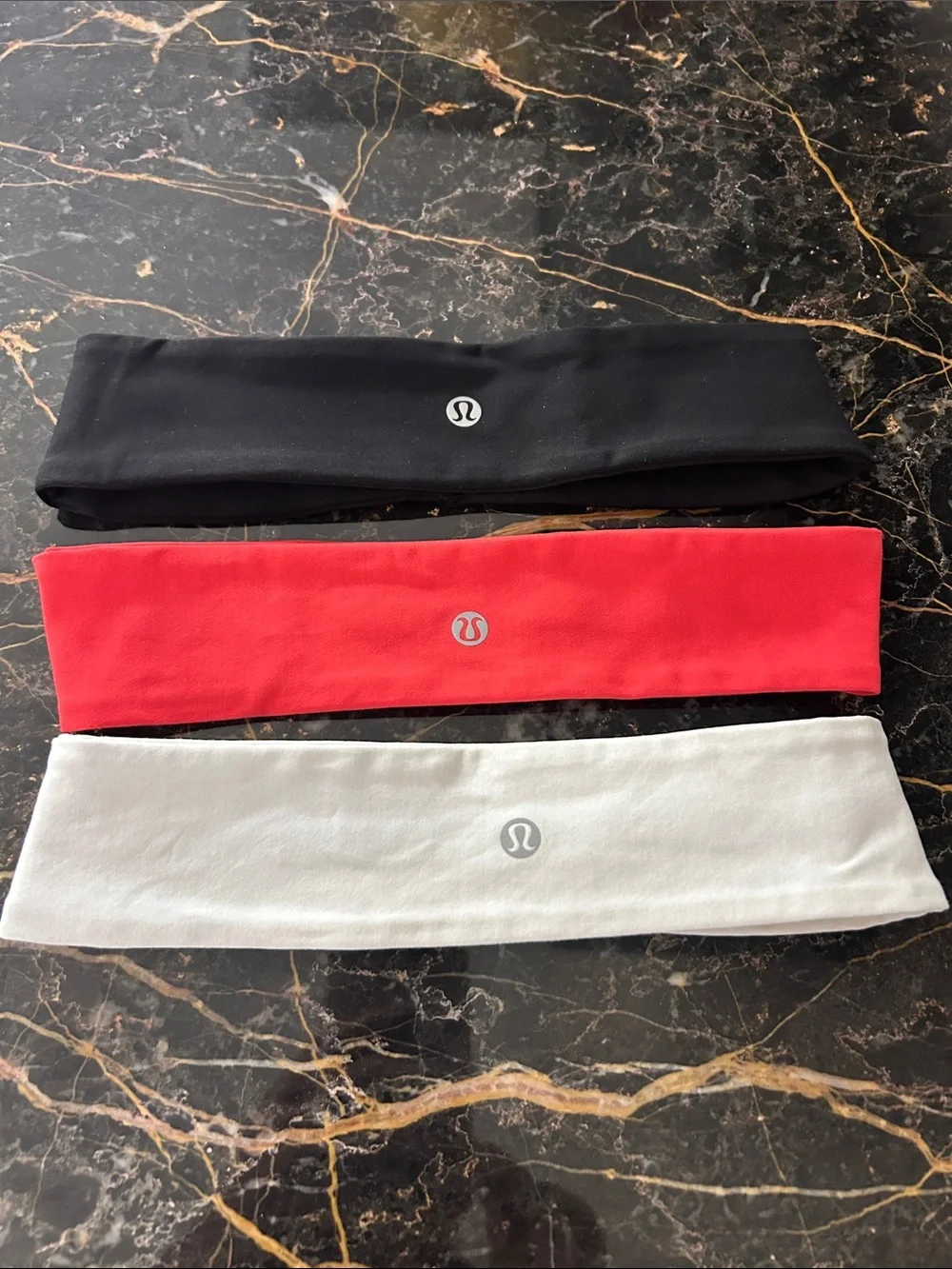 lululemon athletica Black, Coral & White Headbands